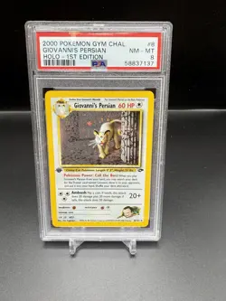Pokemon 2000 Gym Challenge #8 Giovanni's Persian Holo 1st Edition PSA 8 - Image 1