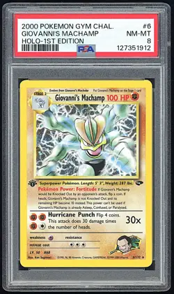 GIOVANNI'S MACHAMP 2000 Pokemon Gym Challenge 1st Edition Holo #6 - PSA 8 - Image 1