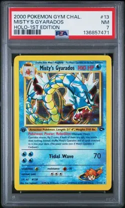 2000 POKEMON GYM CHALLENGE MISTY'S GYARADOS HOLO 1ST EDITION PSA 7 13/132 - Image 1