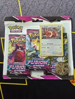 Fusion Strike Triple Blister 3-Pack Sword And Shield Pokemon TCG - New Sealed - Image 1