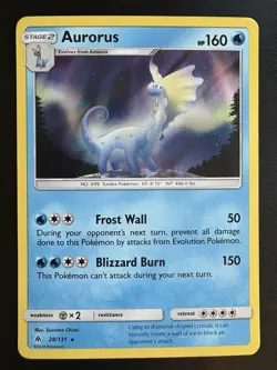 Aurorus 28/131 Forbidden Light Holo Sun Moon Rare Pokemon TCG LP/MP - Image 1