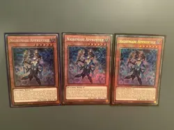 Yu-Gi-Oh TCG Nightmare Apprentice MP25-EN004 Starlight Rare Playset x3 NM - Image 1