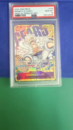 2023 One Piece Monkey.D.Luffy Alt Art OP05-119 Awakening of the New Era PSA 10 - Image 1