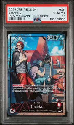 2025 One Piece Promos #001 Shanks Psa Magazine Exclusive PSA 10 - Image 1
