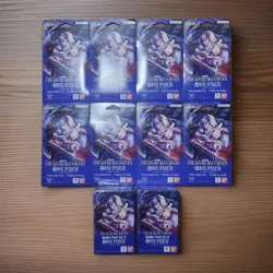 One Piece The Azure Sea's Seven Sleeved Booster Double Pack Set 9 OP-14 12 Packs - Image 1