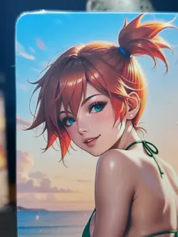 1/1 Only 1 Made Misty Bulbasaur Pokemon Beach Customs Waifu Card Size 5x3.5 - Image 2