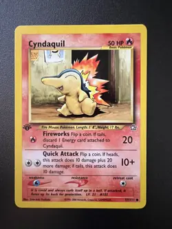 Pokemon TCG Cyndaquil Neo Genesis 57/111 1st Edition Common WOTC Vintage NM - Image 1