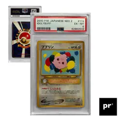 Pokemon Igglybiff #174 JPN PSA EX-MT 6 2000 Japanese Neo 2 P’kt Monsters - Image 1