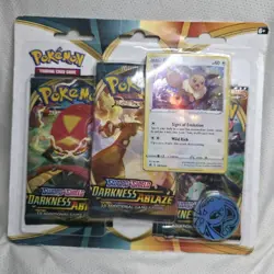✅ Pokemon TCG Sword Shield Darkness Ablaze 3 Booster Pack Blister Eevee Promo - Image 1