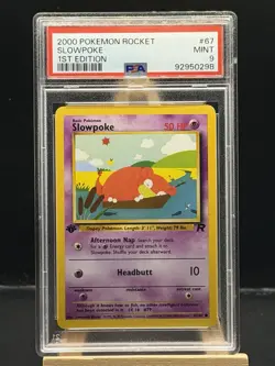 Slowpoke 67/82 1st Edition Non Holo 2000 Pokemon Team Rocket PSA 9 Mint - Image 1