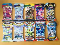 🔥Pokemon Center Sleeved 10-Pack Lot Including Evolving Skies! All New!🔥 - Image 1