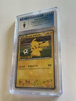 Pokemon CGC 9 Pitch’s Pikachu Promo 2014 XY-P J-League Soccer 2ND Print Japanese - Image 1