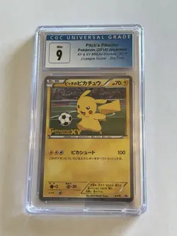 Pokemon CGC 9 Pitch’s Pikachu Promo 2014 XY-P J-League Soccer 2ND Print Japanese - Image 2