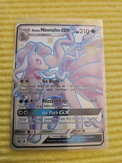 Pokemon TCG Alolan Ninetales GX Full Art SV53/SV94 Hidden Fates Shiny Vault - Image 1