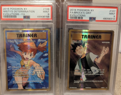 PSA 9 MINT Misty + Brock XY Evolutions Full Art Holo Pokemon 107/108 2016 - Image 1