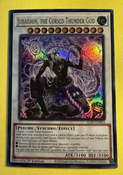 YuGiOh ~ Juraishin, The Cursed Thunder God ALIN-EN043 ~ Ultra Rare 1st Ed - Image 1