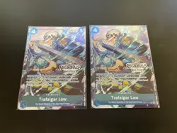 x2 One Piece TCG Trafalgar Law Op07-047 ONLINE REGIONAL Event pack 2025-26 NM - Image 2