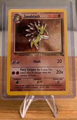 Sandslash #28 Non-Holo Pokemon Card Near Mint 41/62 Uncommon Fossil Set 1999 - Image 1