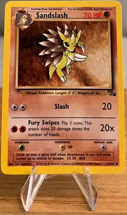Sandslash #28 Non-Holo Pokemon Card Near Mint 41/62 Uncommon Fossil Set 1999 - Image 3