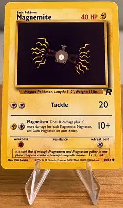 Magnemite #81 Non-Holo Pokemon Card Near Mint 60/82 Common Team Rocket Set 2000 - Image 3