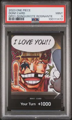 2023 ONE PIECE DOUBLE PACK VOLUME 1 DON!! CARD DONQUIXOTE ROSINANTE PSA 9 - Image 1