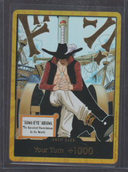 One Piece Card Gold Frame Dracule Mihawk DON!! Card OP14 THE AZURE SEA'S SEVEN - Image 1