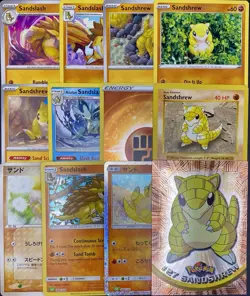 12x Pokemon Cards Sandshrew Sandslash Lot - Holo Topps Shadowless Vintage TCG - Image 1