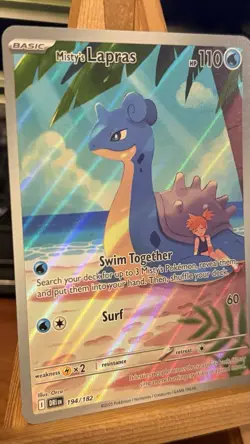 Pokemon TCG Destined Rivals Misty's Lapras 194/182 NM Illustration Rare Holo - Image 2
