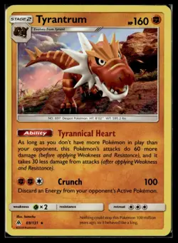 2018 Sun & Moon - Forbidden Light t2 Tyrantrum Stage 2/Rare Holo #69 - Image 1