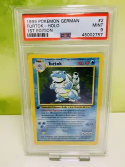 TURTOK ☆ HOLO ☆ 1ST EDITION ☆ POKEMON ☆ GERMAN 1999 ☆ PSA 9 ☆ - Image 1