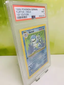 TURTOK ☆ HOLO ☆ 1ST EDITION ☆ POKEMON ☆ GERMAN 1999 ☆ PSA 9 ☆ - Image 2