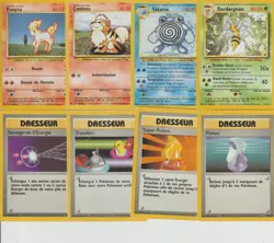 Lot x8 anciennes cartes POKEMON 1999 SET DE BASE Dardargnan 17/102...EX-GOOD VF - Image 1
