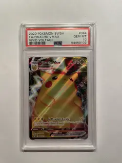 Pikachu VMAX 2020 Pokemon Vivid Voltage #044 -- PSA 10 - Image 1