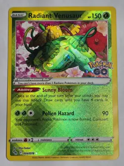Radiant Venusaur 004/078 Radiant Rare Pokemon GO Pokemon NM - Image 1