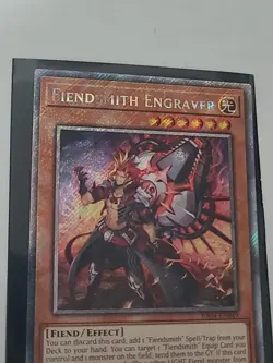Yugioh! Fiendsmith Engraver (RA04-EN049) Platinum Secret Rare Stampede NM - Image 2