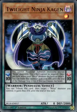 Twilight Ninja Kagen - Ultra Rare 1st Edition BLLR-EN017 - LP - YuGiOh - Image 1