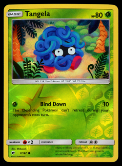 Pokemon Card Burning Shadows Tangela 7/147 Reverse Holo Common - NM - Image 1