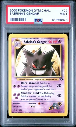 2000 Pokemon Sabrina's Gengar Gym Challenge Rare Non-Foil #29 PSA 9 - Image 1