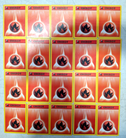 Lot of 20 Vintage 1999 Pokemon TCG Base Set Fire Energy LP 98/102 P-6 - Image 1
