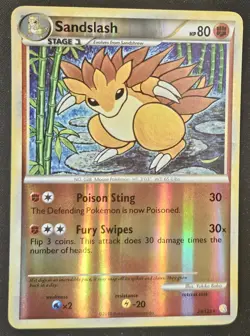 Sandslash 29/123 HeartGold & SoulSilver Reverse Holo Rare Pokemon TCG 2010 NM - Image 1