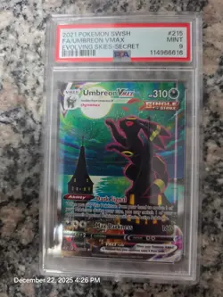 Pokemon Umbreon VMAX 215/203 Alt Art - Moonbreon Evolving Skies PSA 9 - MINT - Image 1