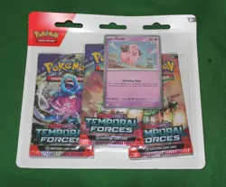 Pokemon TCG Scarlet and Violet Temporal Forces 3 Pack BlisterCleffa - Image 1