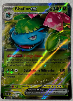 Pokemon Karte Bisaflor EX 001/142 Stellarkrone Full Art Holo Deutsch Near Mint - Image 1