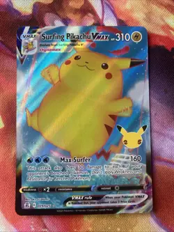 Pokemon TCG Surfing Pikachu VMAX 009/025 Celebrations Ultra Rare NM/M - Image 1