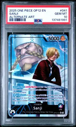 PSA 10 Sanji OP12 #41 Alternate Art 2025 One Piece Legacy Of The Master Alt - Image 1