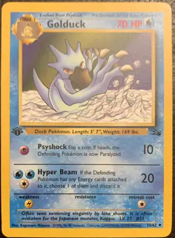 GOLDUCK - 35/62 - 1st Edition Fossil - Uncommon - Pokemon Card - NM - Image 1