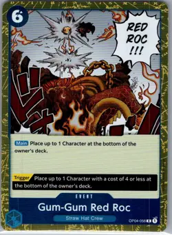 Gum-Gum Red Roc OP04-056 English Kingdoms of Intrigue - One Piece Card - NM - Image 1