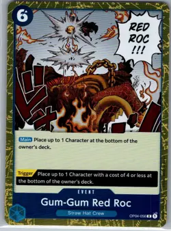 Gum-Gum Red Roc OP04-056 English Kingdoms of Intrigue - One Piece Card - NM - Image 1