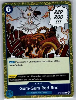 Gum-Gum Red Roc OP04-056 English Kingdoms of Intrigue - One Piece Card - NM - Image 1