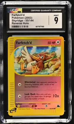 CGC 9 MINT Farfetch'd 2003 Skyridge 55/144 Reverse Holo Pokemon Card - Image 1